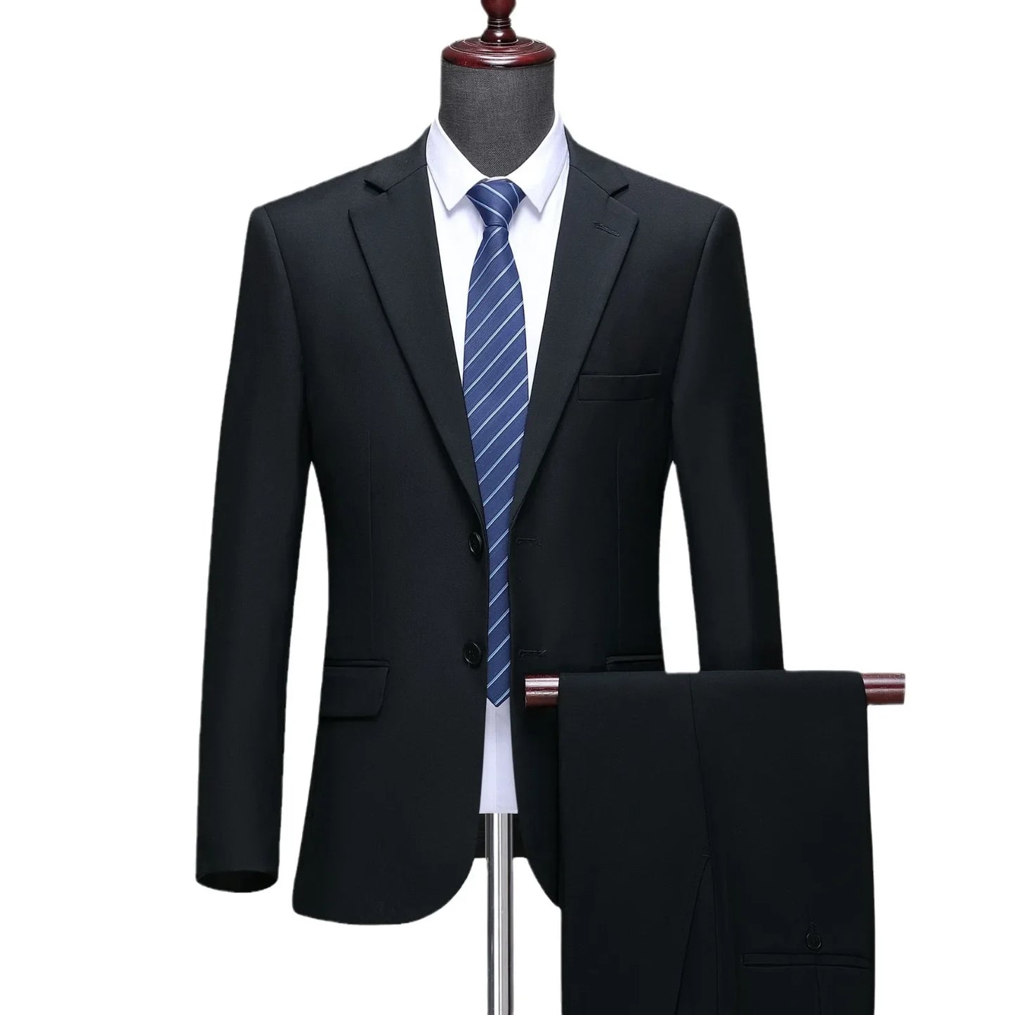 Suit S-8XL (Blazer+ Trousers) Men's Fashion Business Plus Size Gentleman's Casual Shirt for Work Slim-fit Wedding Formal Suit