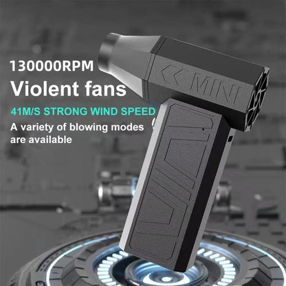 Turbo Jet Fan Electric Air Duster Portable 130000RPM Cleaning Blower Tool Car Blowing Snow 4 Gears adjustable Type-C Charging
