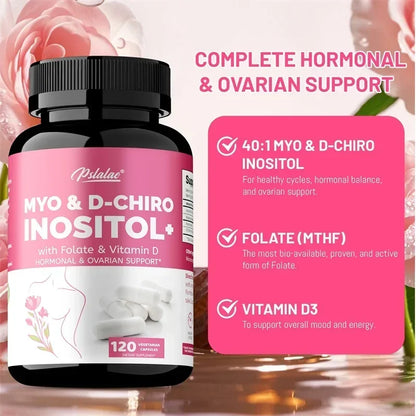 MYO & D-CHIROINOSITOL - Supports Hormone Balance, Healthy Cycles, Female Ovarian Health, and Boosts The Immune System