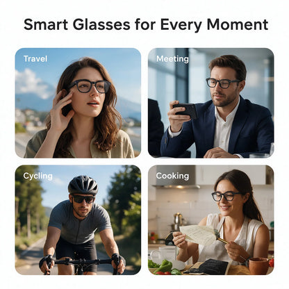 CY03 AI Smart Glasses with Camera 1600x1200 Video Recording Open-Ear Bluetooth 5.3 Headphones Real-time Translation Touch Contro