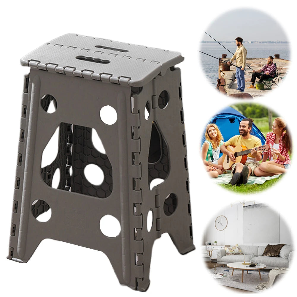 Plastic Folding Stepping Stool 400 LBS Capacity Non Slip Foldable Stools Multipurpose Camping Chair Handheld Thickened Footstool