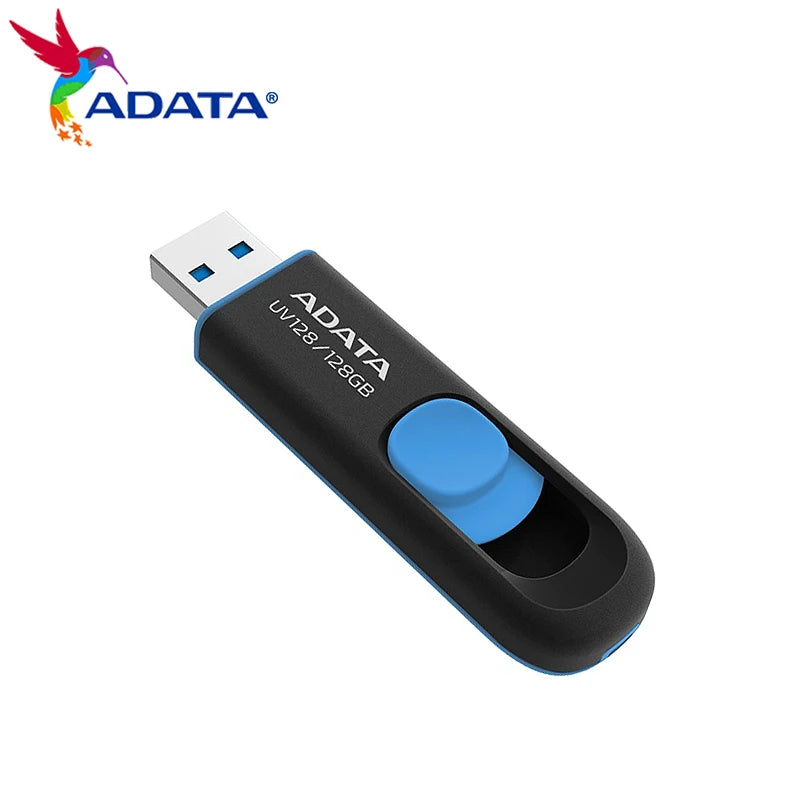 Original ADATA USB Pendrive UV128 USB 3.2 Memory Stick 128GB 32GB 64GB Flash Disk USB Stick Storage Disk Black Portable U Disk