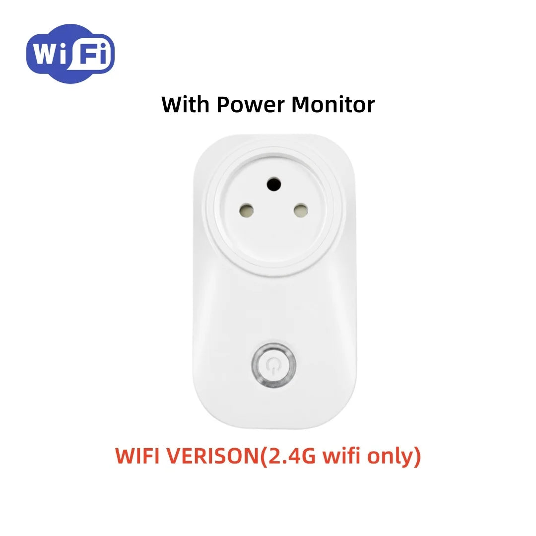 16A Tuya Smart Plug WiFi Zigbee Smart Socket Israel Plug With Energy Monitoring Timer Voice Control Alexa Google Smart Life APP