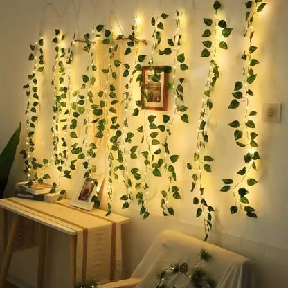 7M/12M/17M Maple Leaf Vine Fairy Lights String LED Solar Light Garden Decoration Waterproof Solar Lamp Wedding Christmas Garland