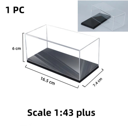 Scale 1/64 1/43 1/32 1/24 1/18 Clear Acrylic Display Box Case for Car Model Dust Cover Pre Made Box Diecast Professional Storage