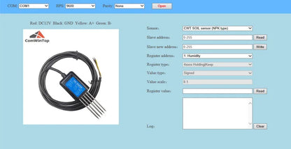 Measure Soil Moisture Temperature Humidity EC PH  NPK 4-20mA 0-5V RS485 Modbus Soil Sensor