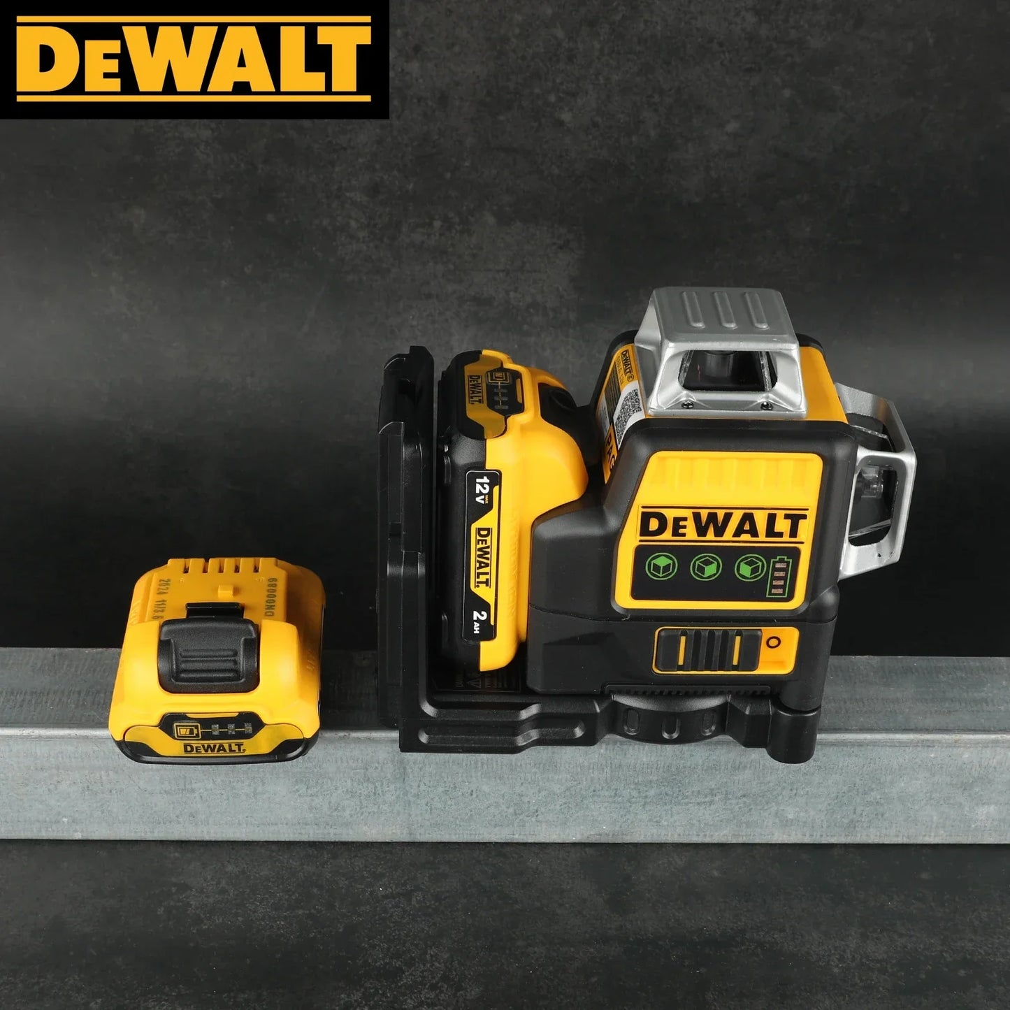 NOWY Dewalt DW089LG 3 płaszczyzny*360 stopni pionowo, akumulator litowy 12 V, poziomica laserowa 12 linii 360 poziomo, zielony miernik zewnętrzny – 2025