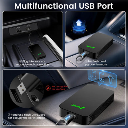 CarlinKit 5.0 & 4.0 Wireless Android Auto Wireless CarPlay Adapter Online Upgrade Plug And Play 2.4G&5Ghz Connect CarPlay Ai Box