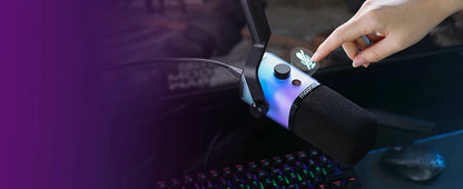 MAONO USB/XLR Gaming Microphone for PC PD100X Dynamic Microphone Noise Reduction Headphone Jack RGB for Streaming Podcasting