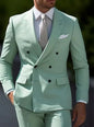 Elegant 2 Piece Wedding Men Suits Slim Fit Peak Lapel Double Breasted Blazer Pants Formal Business Groom Tuxedos Office Dinner
