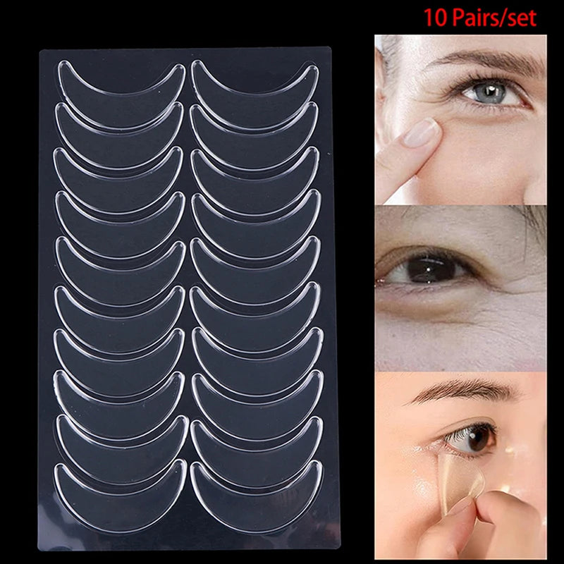 10Pairs Reusable Waterproof Silicone Anti-Wrinkle Eye Pads Patches Stickers Eyes Skin Care Pad Beauty Facial Care Tools