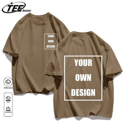 Men's Personalized T-shirt 100%Cotton Tee Custom Shirt Make Your Design Logo Text Men Women Design Your Gift Couple Tshirt