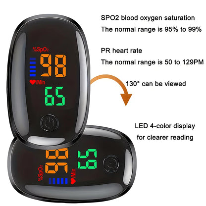 Finger Oximeter Digital Fingertip Pulse Oximeter Blood Oxygen Saturation Meter Finger SPO2 PR Heart Rate Monitor Health Care