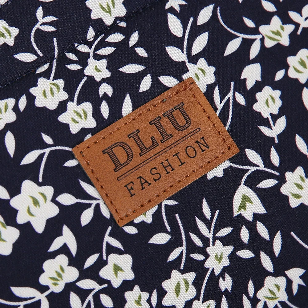 New floral print thickened fabric handbag, lunch bag, portable lunch box storage bag, zipper design, multifunctional tote