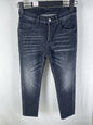 6060 Four Seasons New Men's Washed Ripped Patch Old Slim-fit Straight Black Jeans for Men