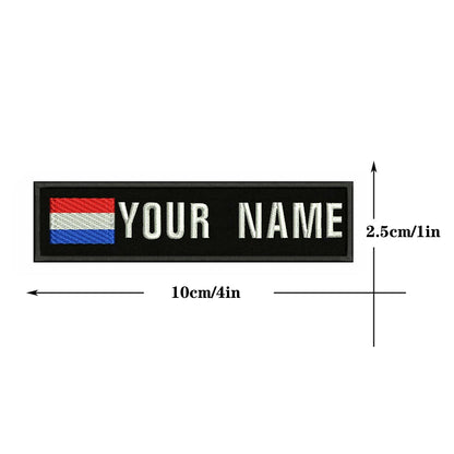 Dutch Flag Netherlands 10X2.5cm Embroidery Custom Name Text Patch Stripes Badge Iron On Or  Patches