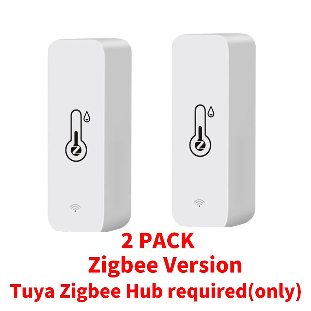 Tuya Zigbee WiFi Smart Temperature And Humidity Sensor Battery Powered ZigBee Smart Home Security Work With Alexa Google Home