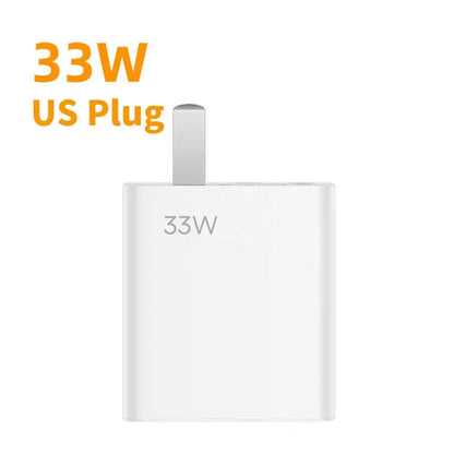 33W USB Fast Charger 6A Type-C Cable QC 3.0 Mobile Phone Adapter For Samsung Xiaomi iPhone EU US Plug Wall Travel USB Charger