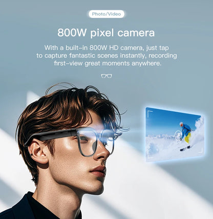 New HD 800W Camera Smart Glasses Men 100+Language Translation 1080P Shoot Video WIFI Transmission 3D Music Call Sunglass Glasses