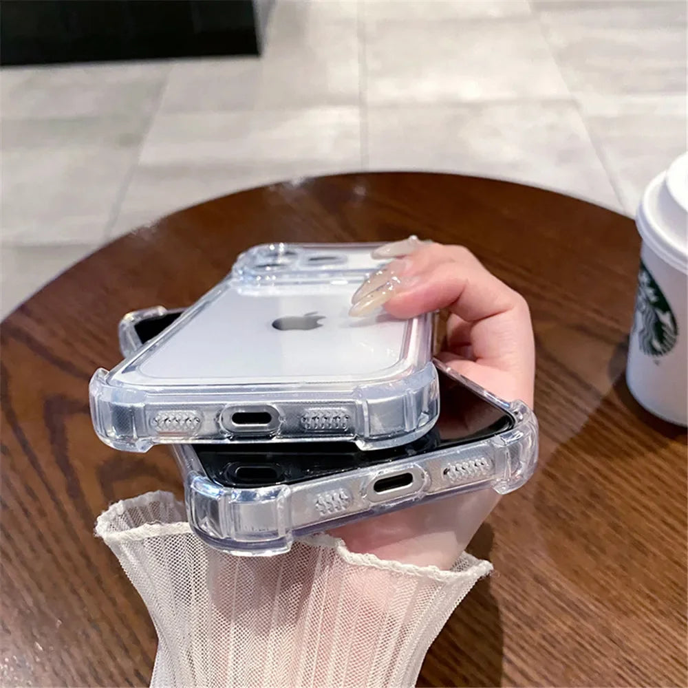 Luksusowe Etui Przeciwwstrząsowe Przezroczyste do iPhone 17 16 15 14 13 12 11 Pro X XR XS Max Plus Air Miękkie Przezroczyste Etui Bumper