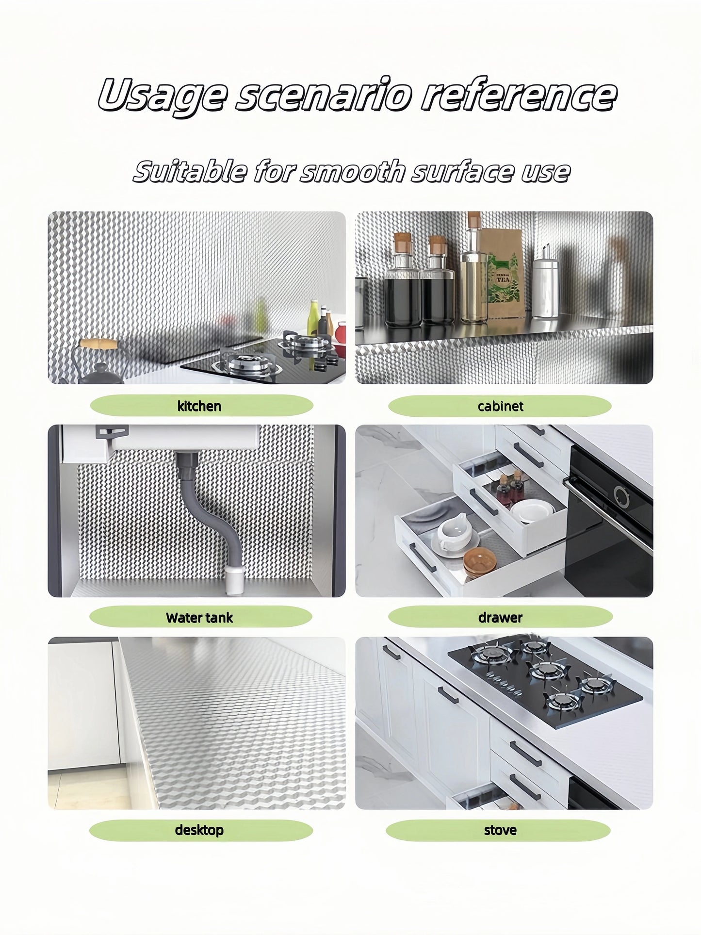 Kitchen Countertop Oil-Proof Sticker, Waterproof Self-Adhesive High-Temperature Resistant Kitchen Stove Sticker, Wallpaper Suitable for Countertops, Drawers, and Cabinets