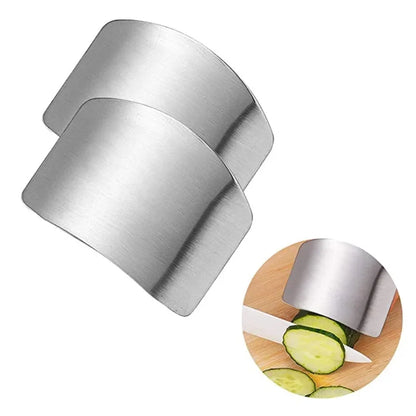 Stainless Steel Finger Protector Kitchen Knife Cutting Cooking Finger Protector Safe Kitchen Durable Chop Shield Cut Gadget