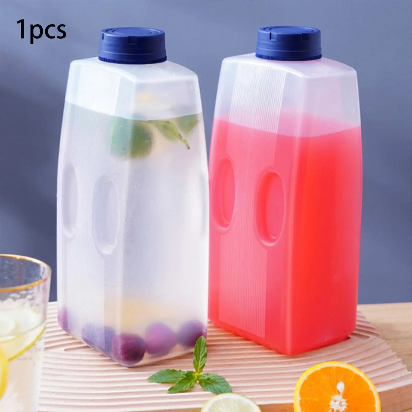 Refrigerator Water Pitcher 2L Portable Household Easy to Fill Cold Brew Tea Bottle High Temperature Resistant Jug for Iced Juice