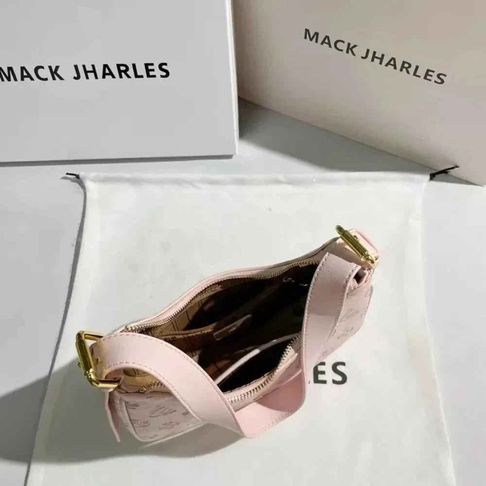 Trendy Pink Underarm Bag Luxury Women's Shoulder Bag Cute Commuter Purse with Top Handle Handbags Axillary Half-Moon Lump