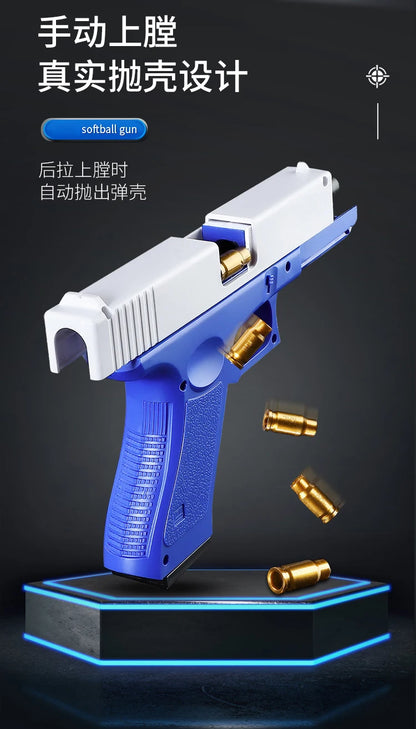 Summer Outdoor Ejecting Shell Pistol Soft Bullet Toy Gun Outdoor Game Boys Gift Weapon Armas Shoot Kids Safety Fun Design Gifts