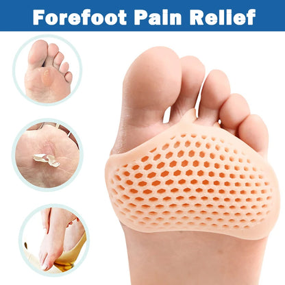 Pexmen 2Pcs Metatarsal Pads Ball of Foot Cushions for Women and Men Soft Gel Forefoot Pads Pain Relief Mortons Neuroma Callus