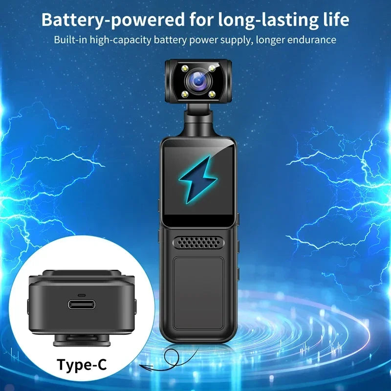 Lenovo 8K HD Handheld Pocket Camera 180 ° Rotating Mini Portable Camera Wearable Night Vision Outdoor Sports Camera 2026 New