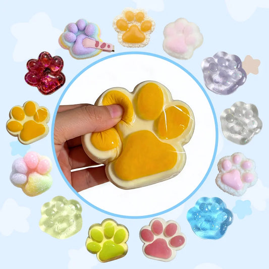 Cat Paw Sticky Squishy Super Soft Elastic Stress Release Squeeze Portable Relaxing Hand Toy Emotion Relief Fidget Gadget Gifts