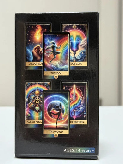 The Rainbow Tarot Cards A 78 Colorful Oracle Deck English Visions Divination Edition Borad Playing Games