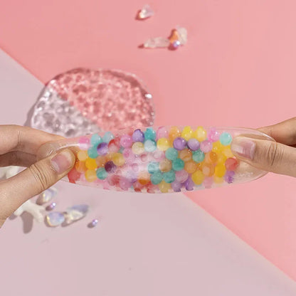 The Rainbow Bead Pressure Reducing Ball Squishy Fidget Toys Funny Stress Reliever Reduce Pressure Prop for Childrens and Adults