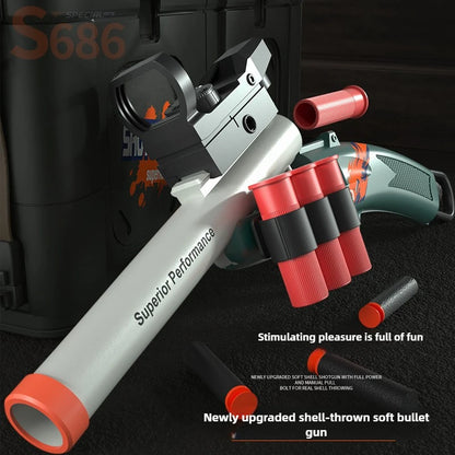 Mini S686 Rifle Shell Ejection Toy Gun Soft Bullet Manually Loaded Outdoor Sports CS Shooting Game for Adult Boys Gift