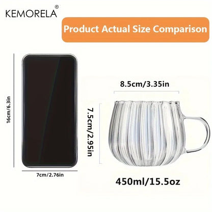 KEMORELA 1/4/6PCS Halloween Pumpkin Shaped Glass Cups High Borosilicate Glass Water Cup 450ml Coffee Drinking Glasses For Juice