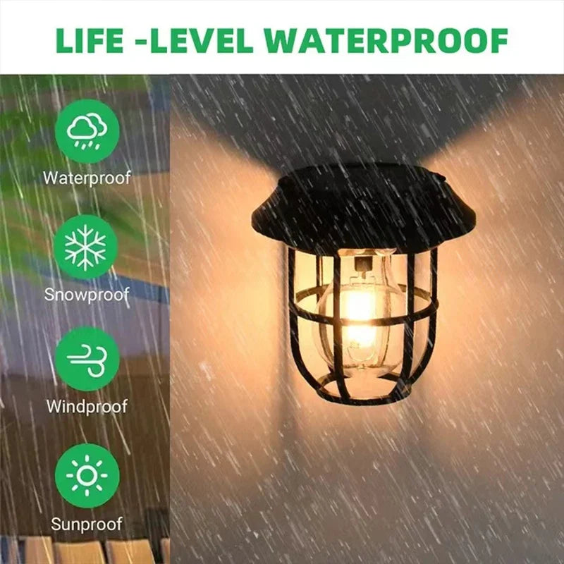 3IN1 Outdoor Solar Camping Wall Lamps Lawn Lamps Floor Lamp LED Induction Lamps Garden Landscape Lamps Decorative Tungsten Lamp