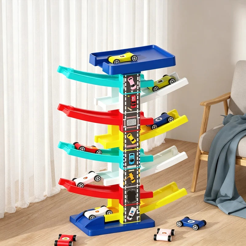 Children's Car Track Toy Multi‑layer Rail Car Toy Toddler Track 1‑2 Years Old Inertia Gliding Slide Racing Toy Boy Girl Gifts