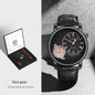 TOMI Set Gift Box Luxury and Fashionable Men's Quartz Watch Leisure Calendar Double Strap Quartz Watch Festival Gift