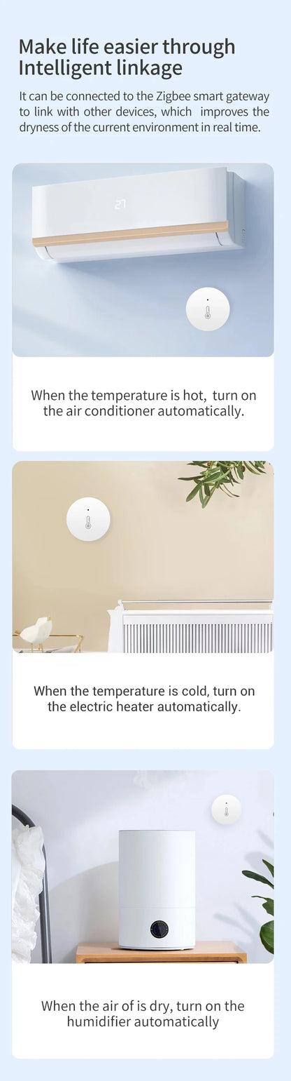 ZigBee Temperature And Humidity Sensor Remote Monitor By Ewelink App Battery Powered Works With Alexa Google Yandex Zigbee2mqtt