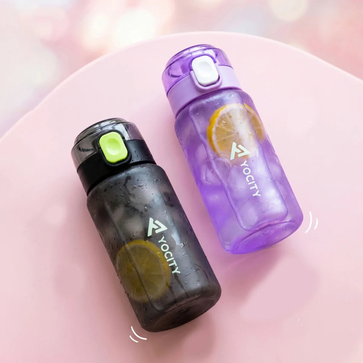 18.6/25.36oz Sports Water Bottle with Time Marker Portable Leak-Proof Tritan Cup for Outdoor Activities Fitness Hydration Bottle
