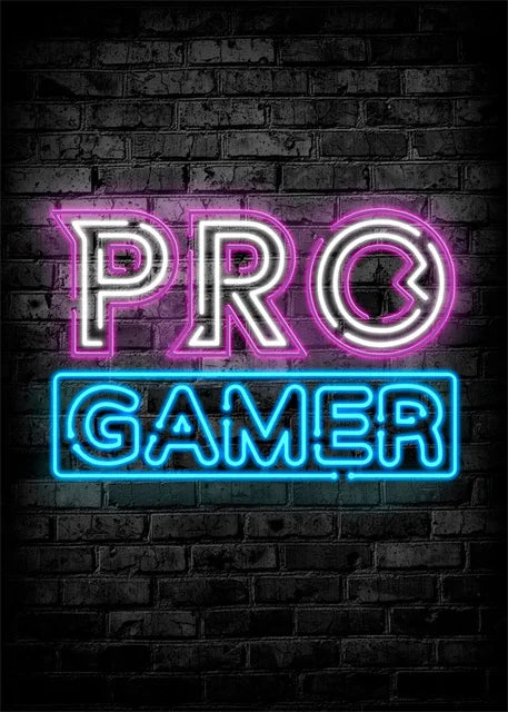Gaming Neon Eat Sleep Game Repeat  Canvas Posters Gamer Room Decor Canvas Print Art for Home Esports Bedroom Decor Gift Painting