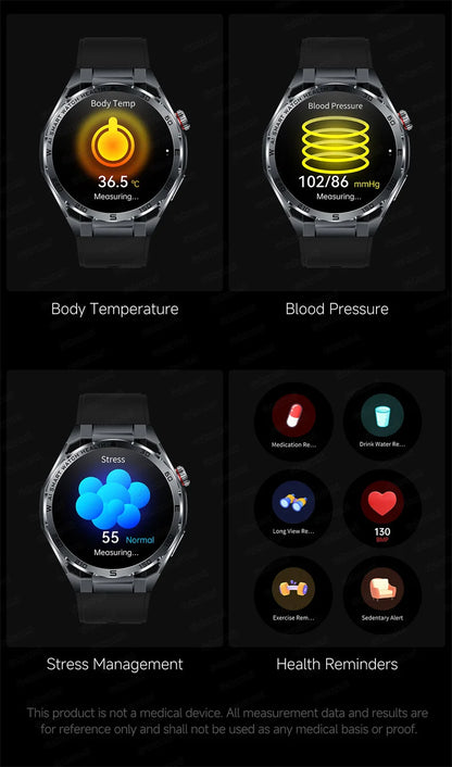 Smartwatch ECG High-End dla mężczyzn Ciśnienie krwi Lipidy Tlen we krwi Analiza ciała Kwas moczowy Monitor Zdrowia Smartwatch dla mężczyzn i kobiet