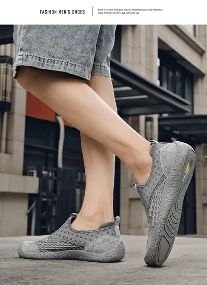 Summer Mesh Shoes Men Sneakers Plus Size Lightweight Breathable Walking Footwear New Slip-On Comfortable Casual Men's Shoes