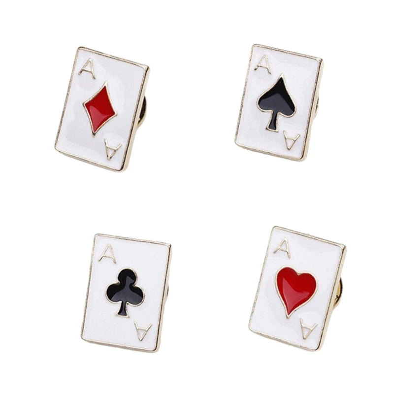4 Pack Collar Pins Card Brooches Versatile Accessories Lapels Pin Suit Brooch Perfect Gift for Men and Women