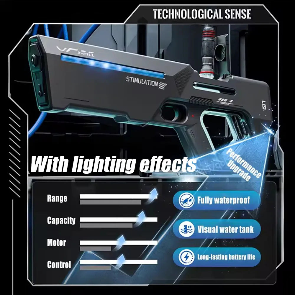 Adult electric water gun, powerful spray, automatic water absorption, children's summer outdoor beach toy, children's gift
