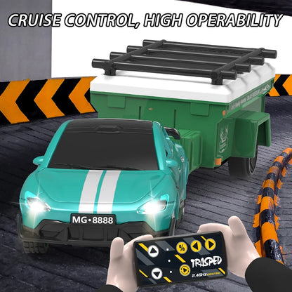 New 1:64 Rc Car Mini 2.4Ghz City Road Handle High Speed Alloy All Terrain Remote Control Car Dual Control Children's Toys Gifts