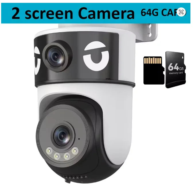 WiFi Dual Lens Dual Screen Camera 5K 10MP Waterproof AI Tracking O-kam Pro Outdoor Street CCTV Surveillance Cam