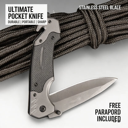 Portable Multifunctional Folding Survival Knife with Sharp Pocket Knife Suitable for Outdoor Camping and Wilderness Survival