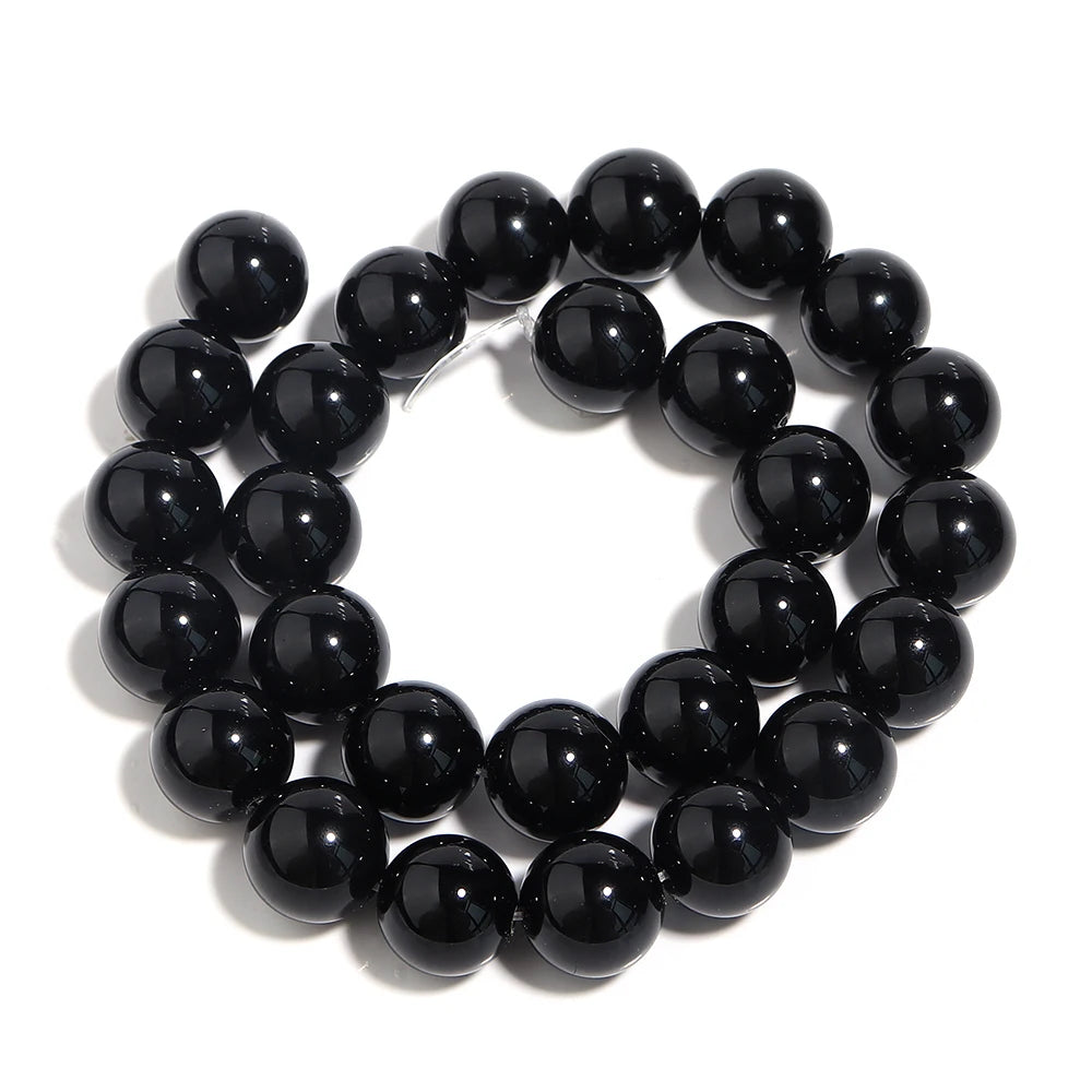 1 Strand Natural Stone Black Onyx Agate Round Loose Beads 2-20MM Pick Size For Crafts Making DIY Sewing clothing Accessories